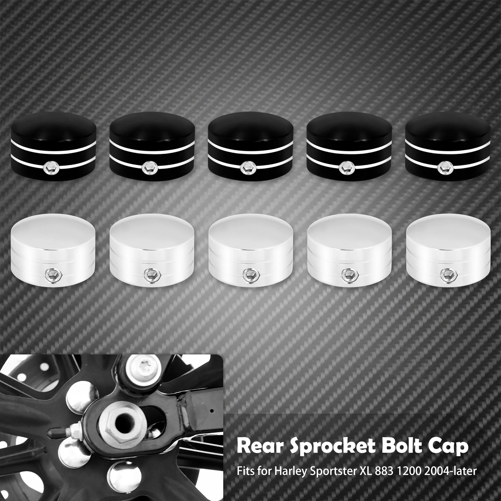Motorrad Kettenrad Flache Bolzen Kappe Abdeckung Kit Für Harley Touring Road King Sportster XL883 2014-2022 Softail fatboy Breakout