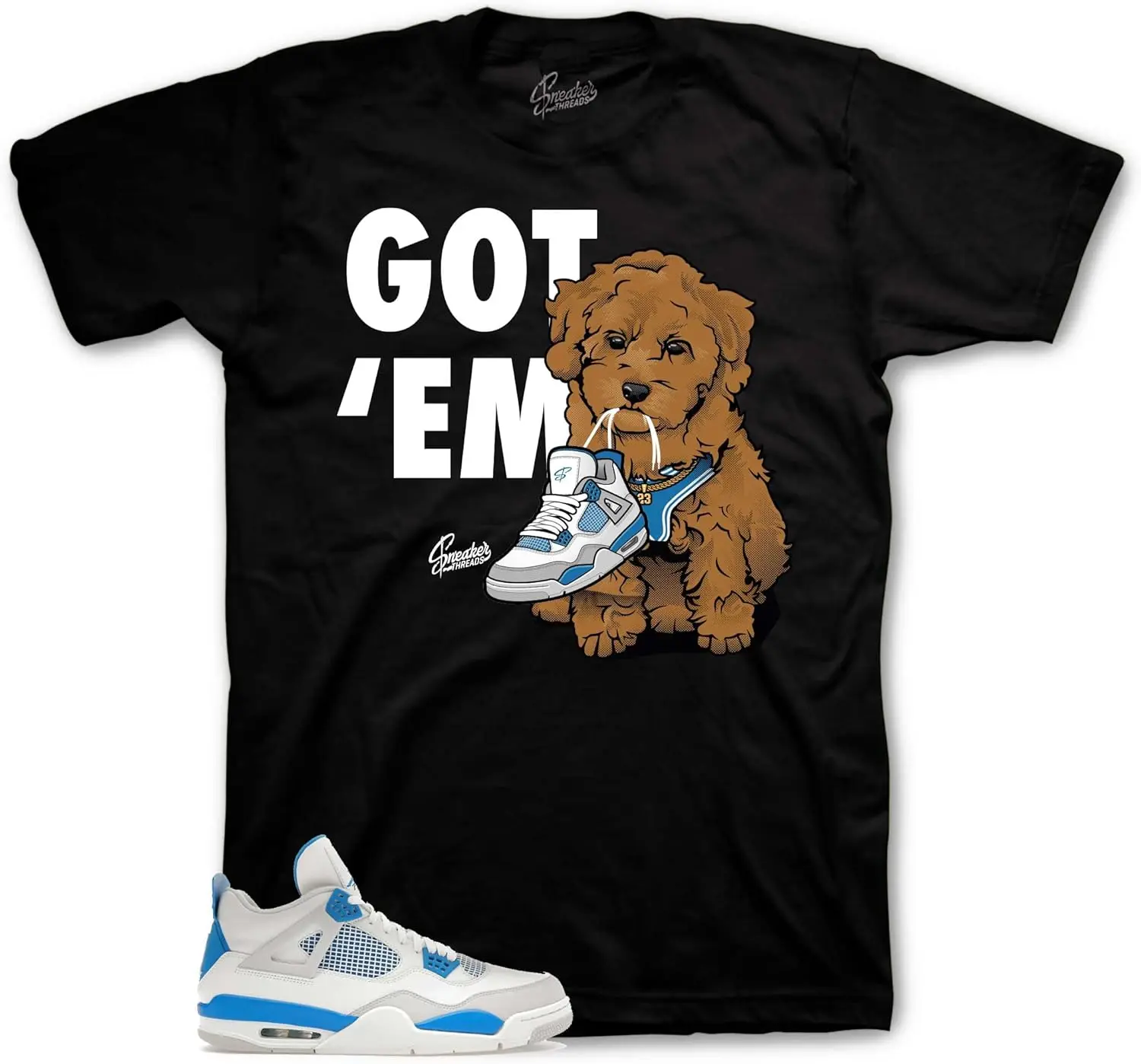 Sneaker Tees to Match Retro 4 Military Blue Sneakers - Copped Em Shirt