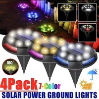 Colorful 12LED Solar Power Disk Light Outdoor Garden Solar Underground Light Deck Light Buried Solar Led Lamp Garden Decor