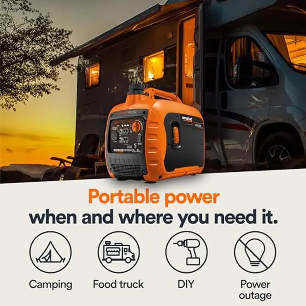 Portable Gas Inverter Generator 3300W USB Ports Lightweight Design COsense Power Solution Camping and Tailgating