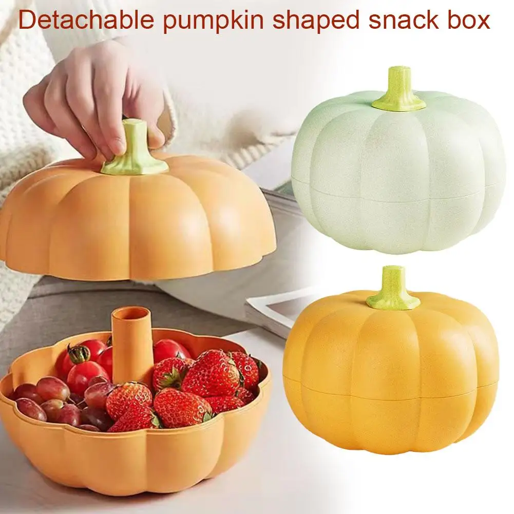 Trick Or Treat Halloween Decoration Pumpkin Shaped Party Snack Fruit Plate Family Storage Box Candy Storage Box B4f9