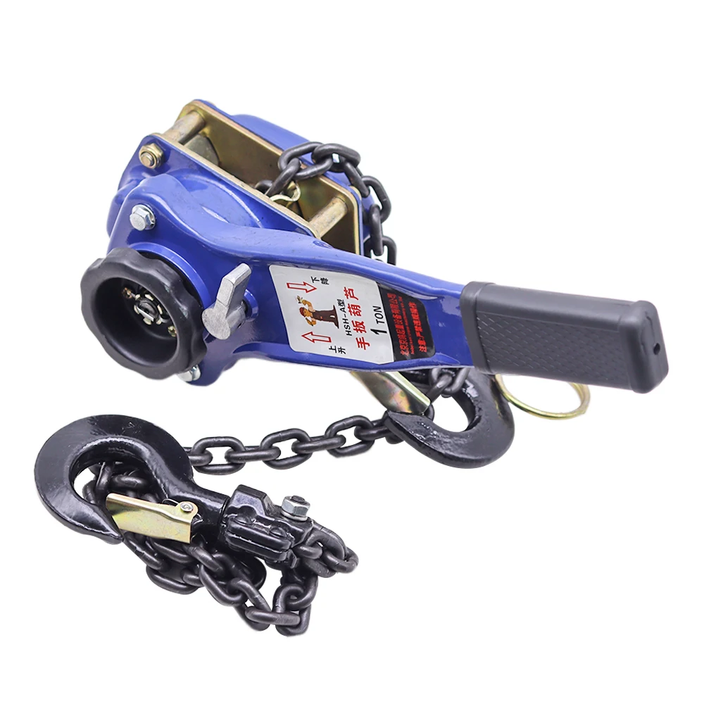 1 T Pulling Wrench Hoist Manual Lifting Chain Hoist Hand Chain Hoist Hook Portable Lever Block inverted Chain Hoist Tightener