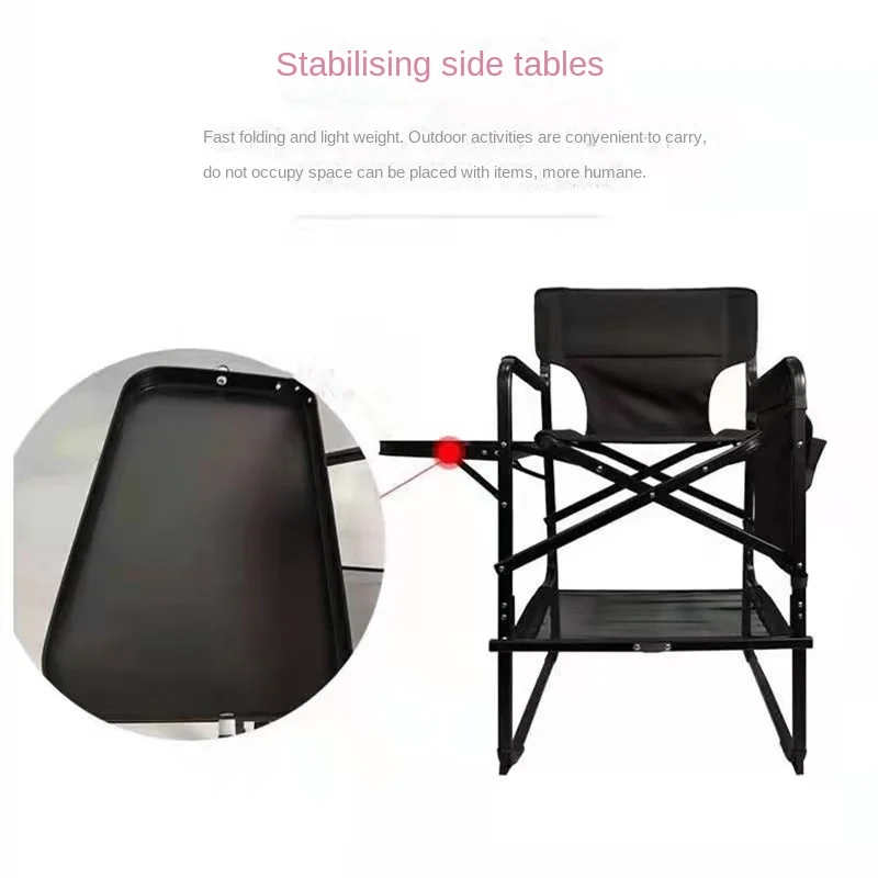 Aluminum Alloy Folding Makeup Chair Tall Director Professional Hair Chair Outdoor Camping Portable Chair Durable Seating