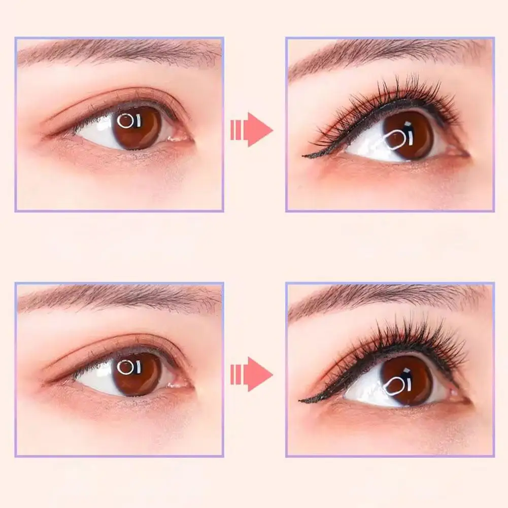 Ciglia finte nere senza colla Innesto naturale Arricciatura duratura Simulazione lunga e spessa Una coppia di ciglia finte facili da un pezzo