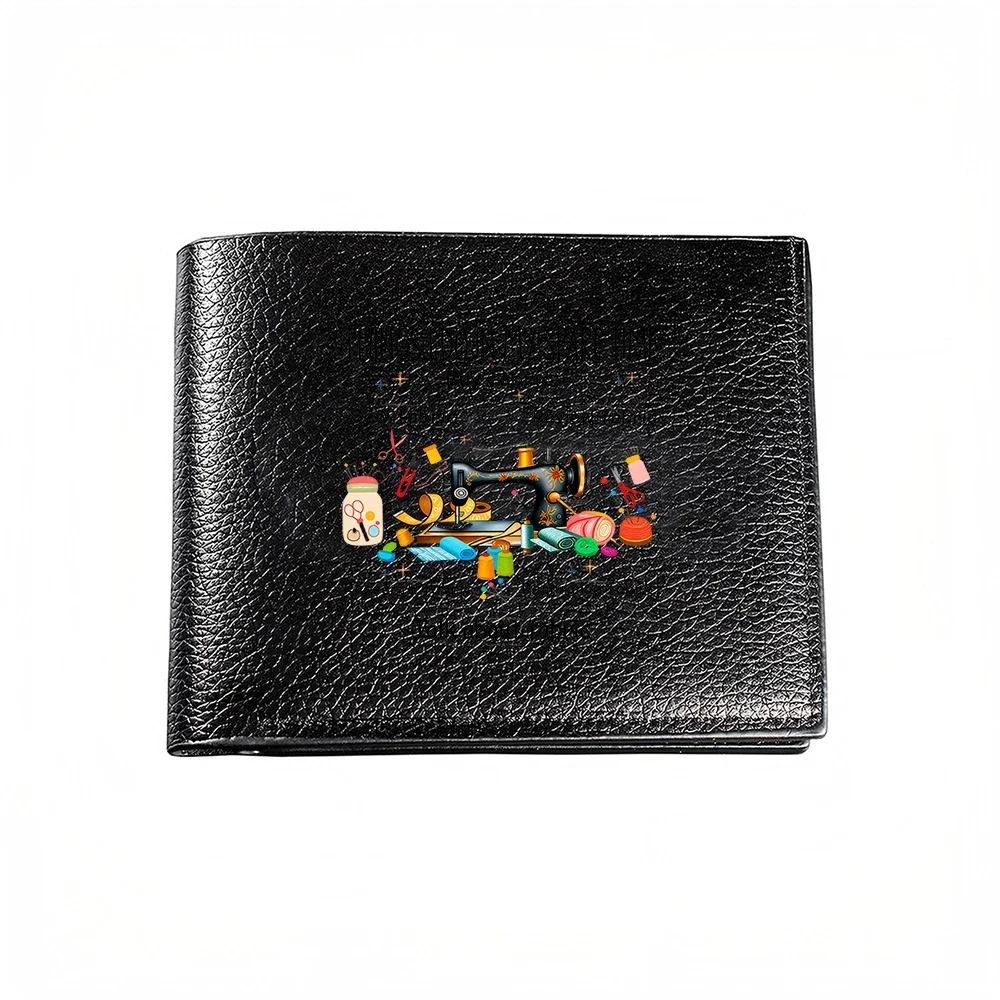 Sewing Machine And Tools Pattern Men's Wallet Card Holder Casual Business Fashion Design