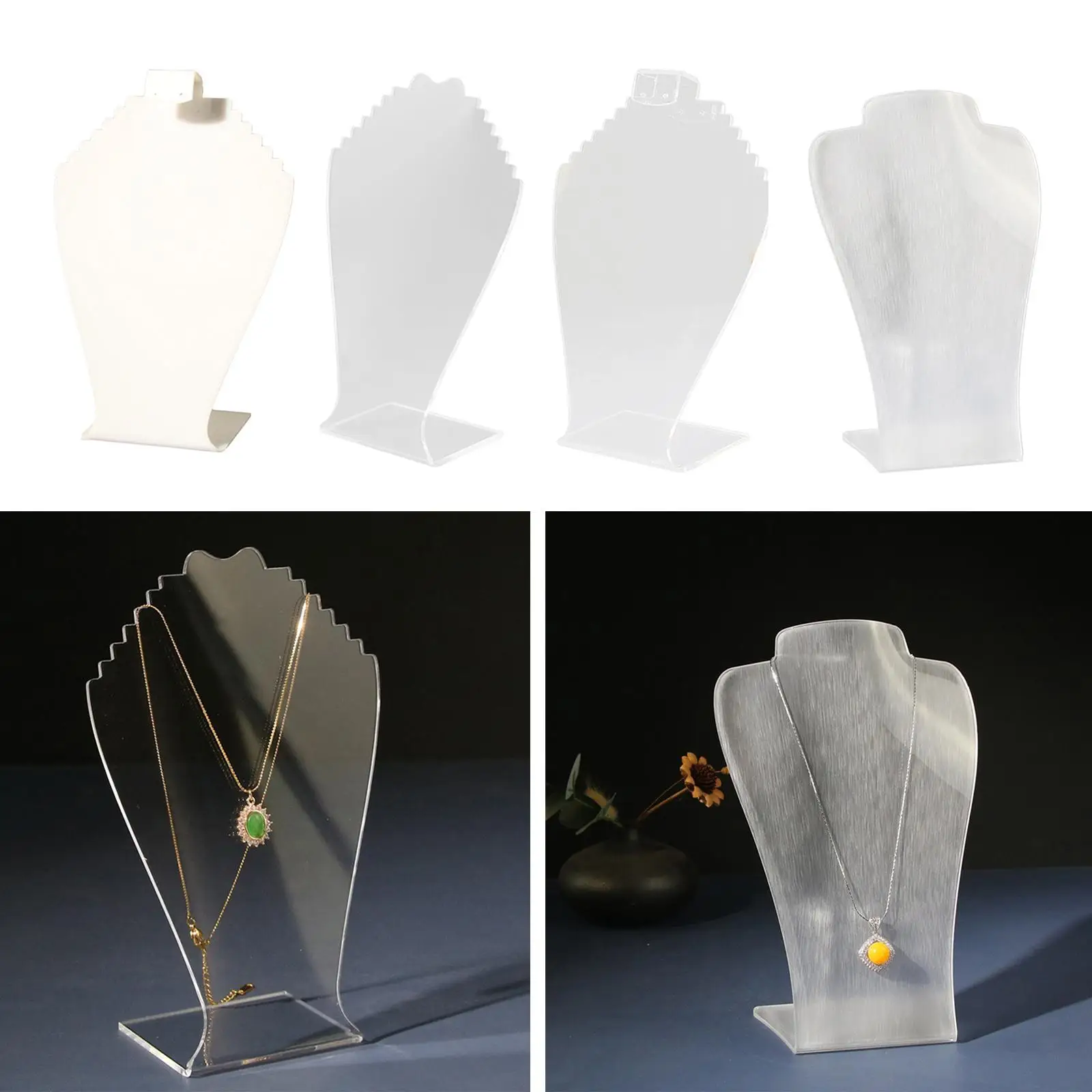 Acrylic Necklace Jewelry Display Bust Stand Freestanding Pendant Chain Chokers Holder Storage Figure Jewelry Display 9.8