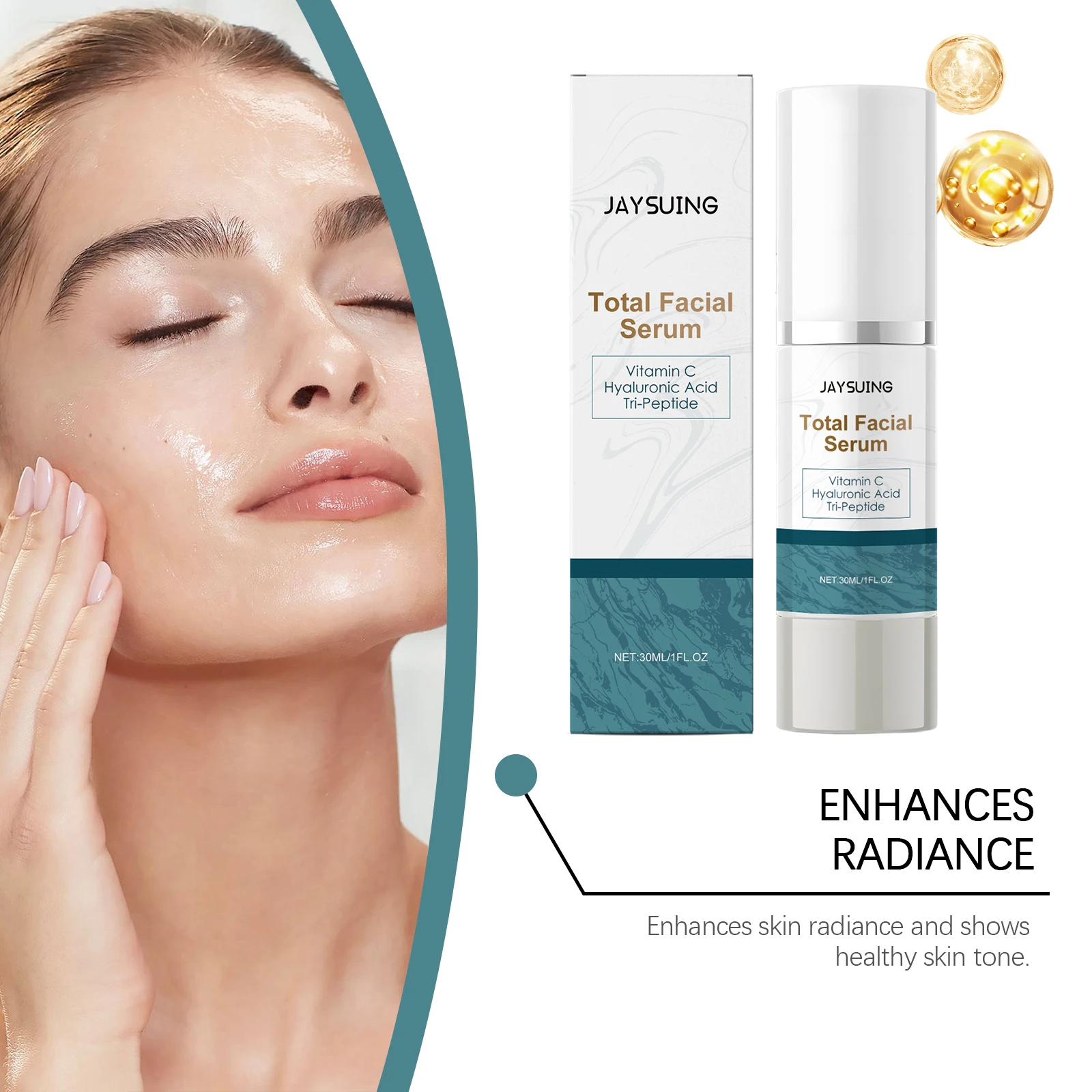 

Vitamin C Tri-Peptide Brightening Serum Firming Tightening Anti-Aging Improve Dullness Hydrating Hyaluronic Acid Face Essence