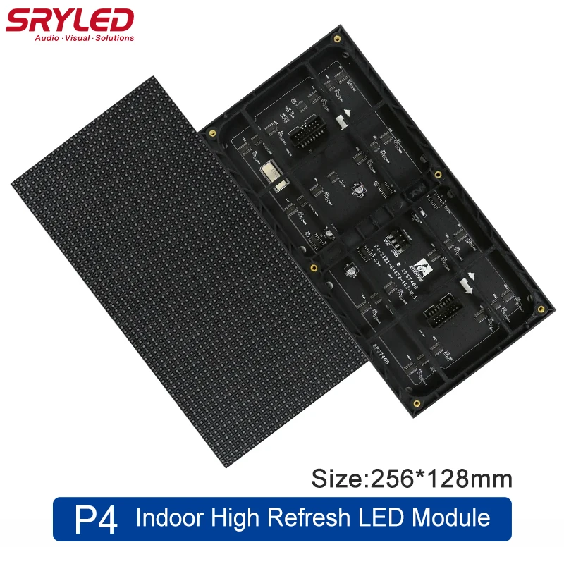 

SRYLED P4 LED Module Full Color High Refresh SMD2121 256*128MM Indoor Advertising Background Led Screen Module