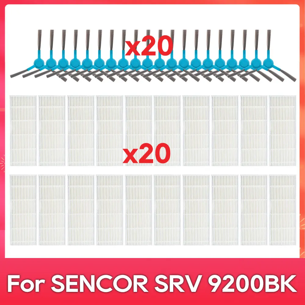 Compatible con (SENCOR SRV 9200BK) Cepillo Lateral filtro Hepa Robot repuestos de aspiradora Accesorios