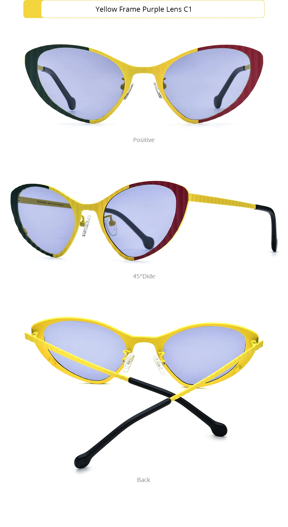 FONEX Titan-Sonnenbrille für Damen, neu im trendigen Markendesign, polarisierte Cateye-Sonnenbrille, hochwertige japanische Cat-Eye-Sonnenbrille 85850 – Detail 9