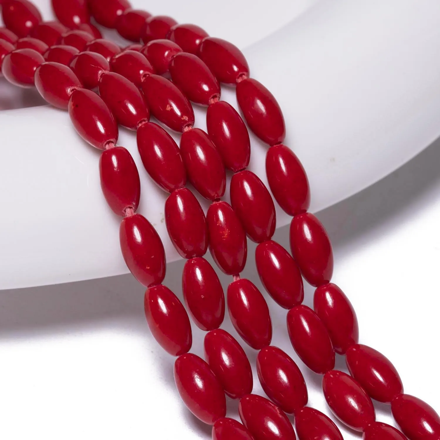 Natural High Quality Coral Seed Beads Red/Yellow Color Oval Shape Rice Beads for Handmade DIY Clothing Decorations Pendant