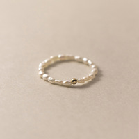 3-4mm Natural Freshwater Pearls Elastic Ring Mini Rice Shape Beads 925 Sterling Silver Fashion Jewelry Hot Style for Women