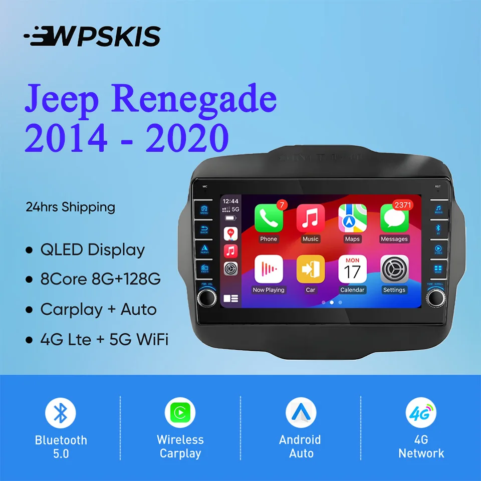 For Jeep Renegade 2014 - 2020 Car Auto Radio Stereo Video Music Player Gps Navi Monitor PC Tablet Entertainment System Carplay