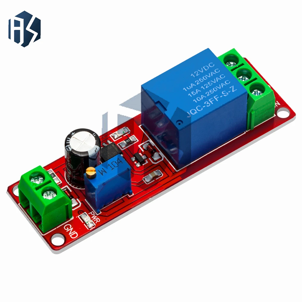 NE555 Timer Delay Relay Module - Adjustable 0~10S Time Delay, DC 5V/12V Compatible, Precision Timing Control  relay shield 0~10S