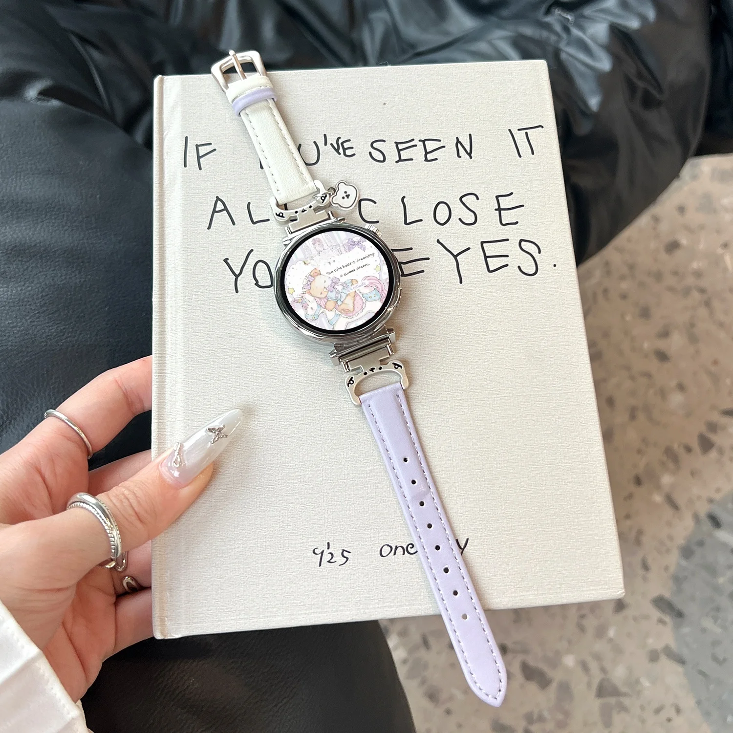 

Little Bear genuine leather is suitable for HW Watch Fit3/Fit4 straps and HW Band 8/9/10NFC handmade straps