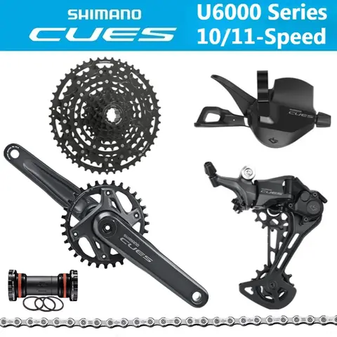 SHIMANO CUES U6000 bicicleta de montaña 1x10/11 velocidades palanca de cambios desviador cadena Cassette Cranset freno piezas originales de bicicleta grupo