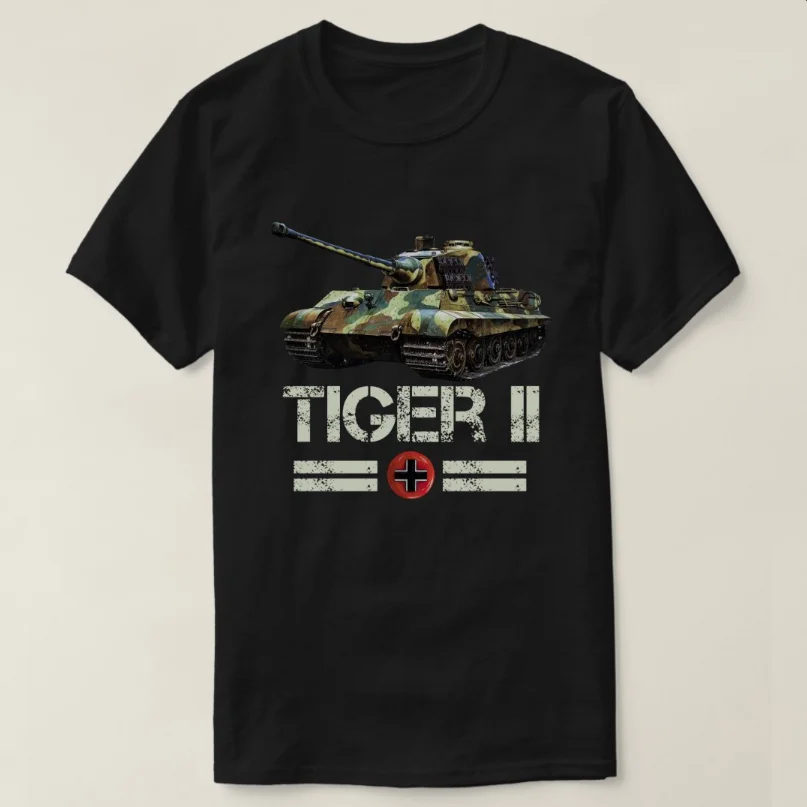 

WWII German King Tiger Panzer VI Tiger II Tank T-Shirt 100% Cotton O-Neck Summer Short Sleeve Casual Mens T-shirt Size S-3XL