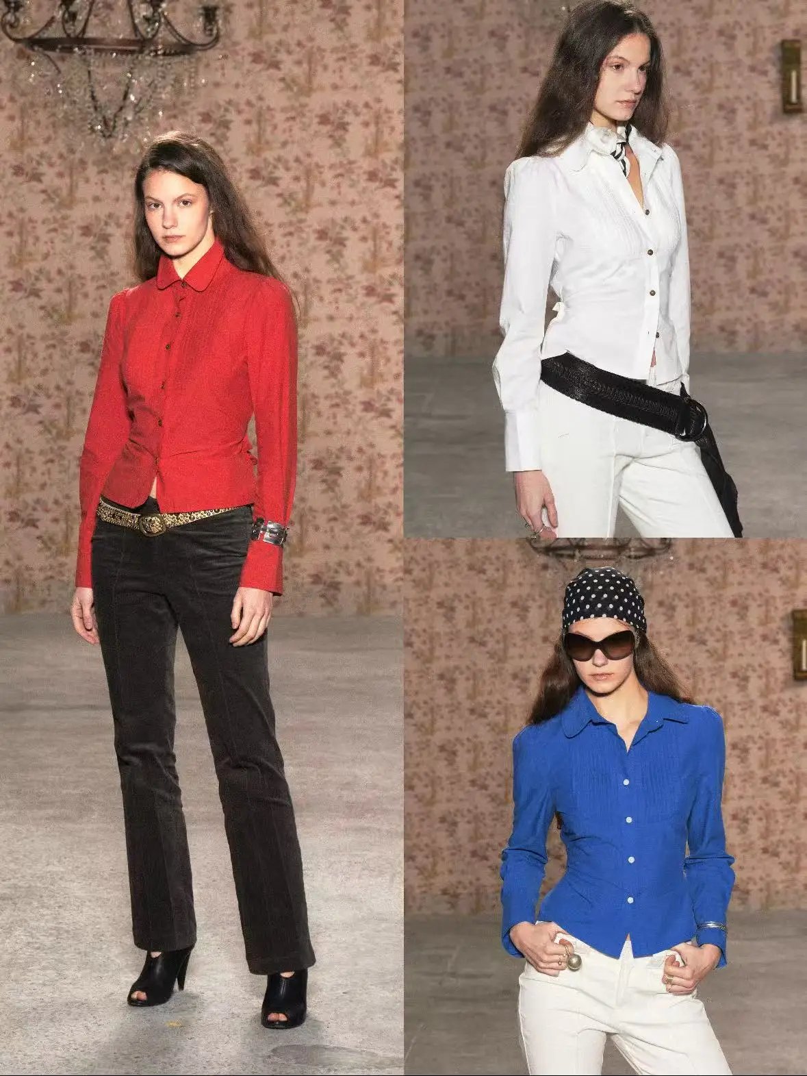 

Retro Long Sve Women's irt Slim Fit Stand Collar Spring Summer Faion Axis of New Arrival Tee Colors Cotton Blend