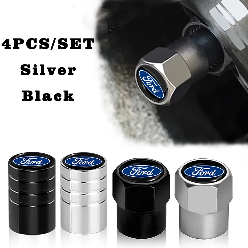 4 unids/set de tapas de válvula de neumático de coche de Metal, cubierta de válvula de aire para vástago de rueda de neumático para Ford Escape Kuga Mondeo Ecosport Fiesta Focus 2 3 MK1 MK2
