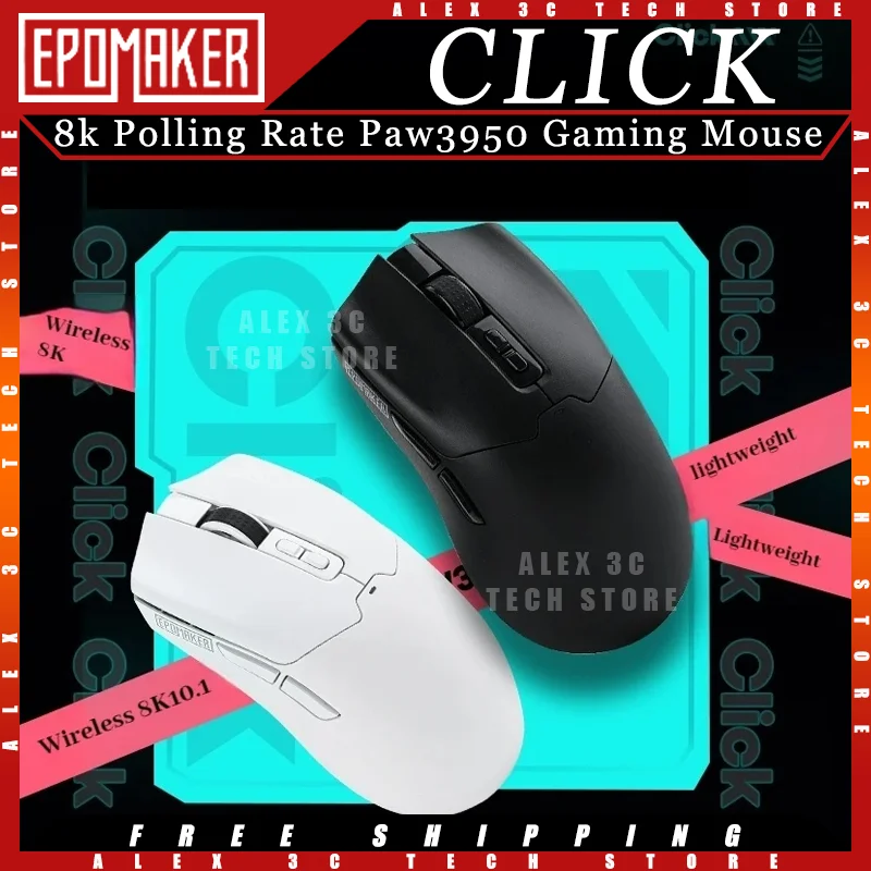 

EPOMAKER CLICK Gaming Mouse Wireless Tri-mode Paw3950 Sensor Dual 8k Polling Rate Lightweight Esports Ergonomics Wireless Mouse