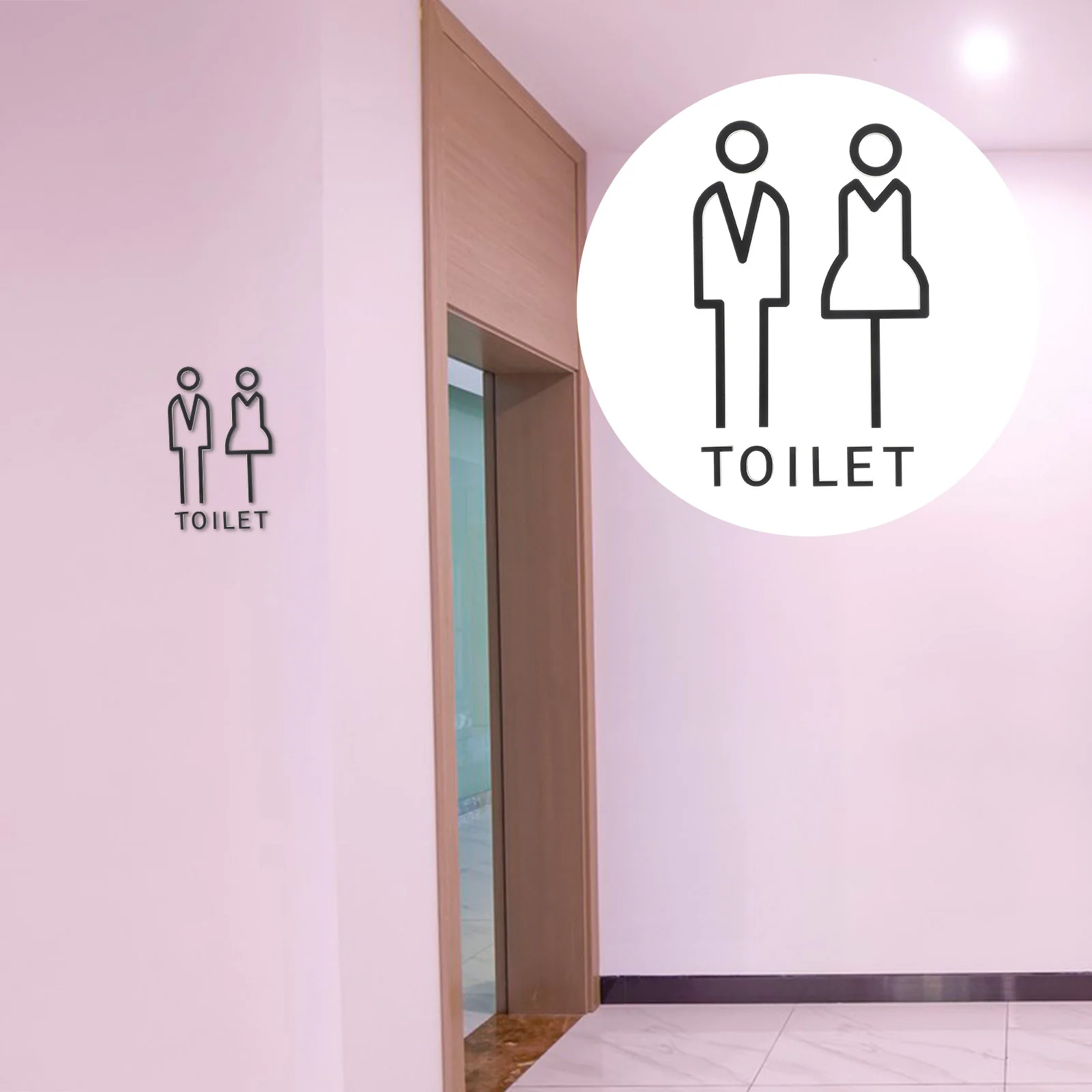 1 Pair Toilet Identification Sign Washroom Sign Plate Lavatory Sign Guiding Sign bathroom accessories set