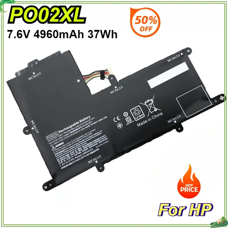 

PO02XL Laptop Battery 824560-005 TPN-Q166 HSTNN-IB7G for Stream11-R015WN 11-R014WM HSTNN-DB7G Series Notebook 7.6V 4960mAh 37Wh