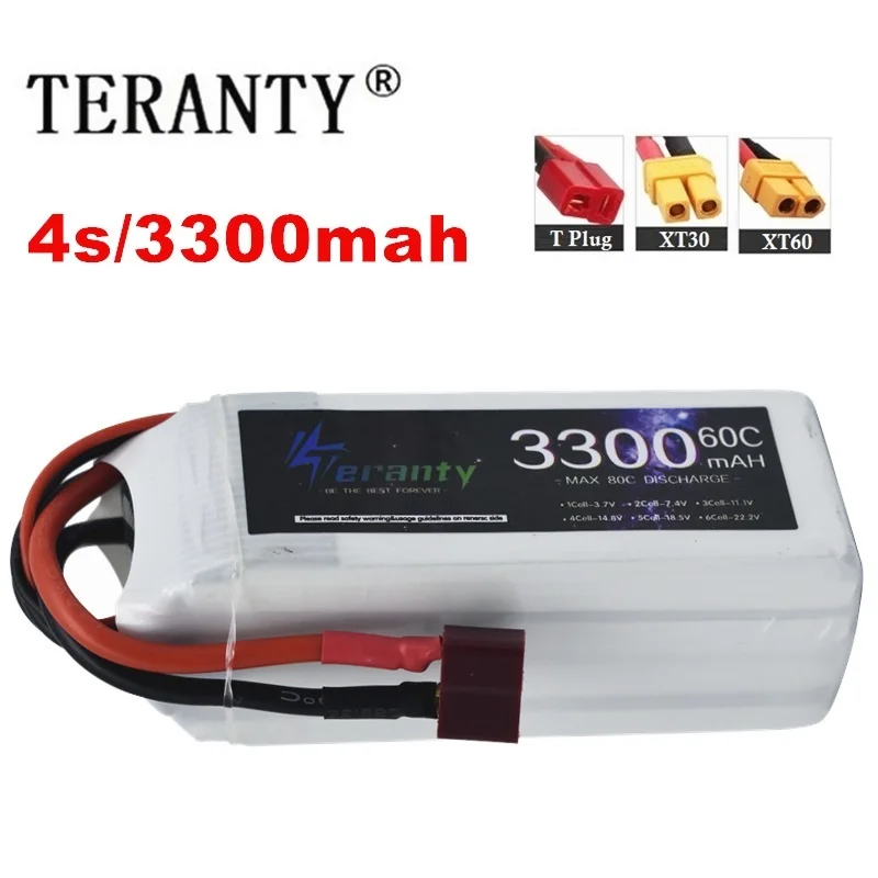 

LiPo Rechargeable Battery 4S 3300mAh 60C 14.8V for RC FPV Racing Drone Quadcopter Drone Batteries With XT60 Connector Deans Plug