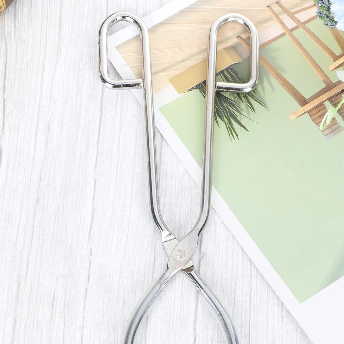 

Stainless Steel Crucible Tongs Thickened Anti-Slip Handle Home Kitchen Baking Boiling Use Beaker Flask Holder Clamp Tool