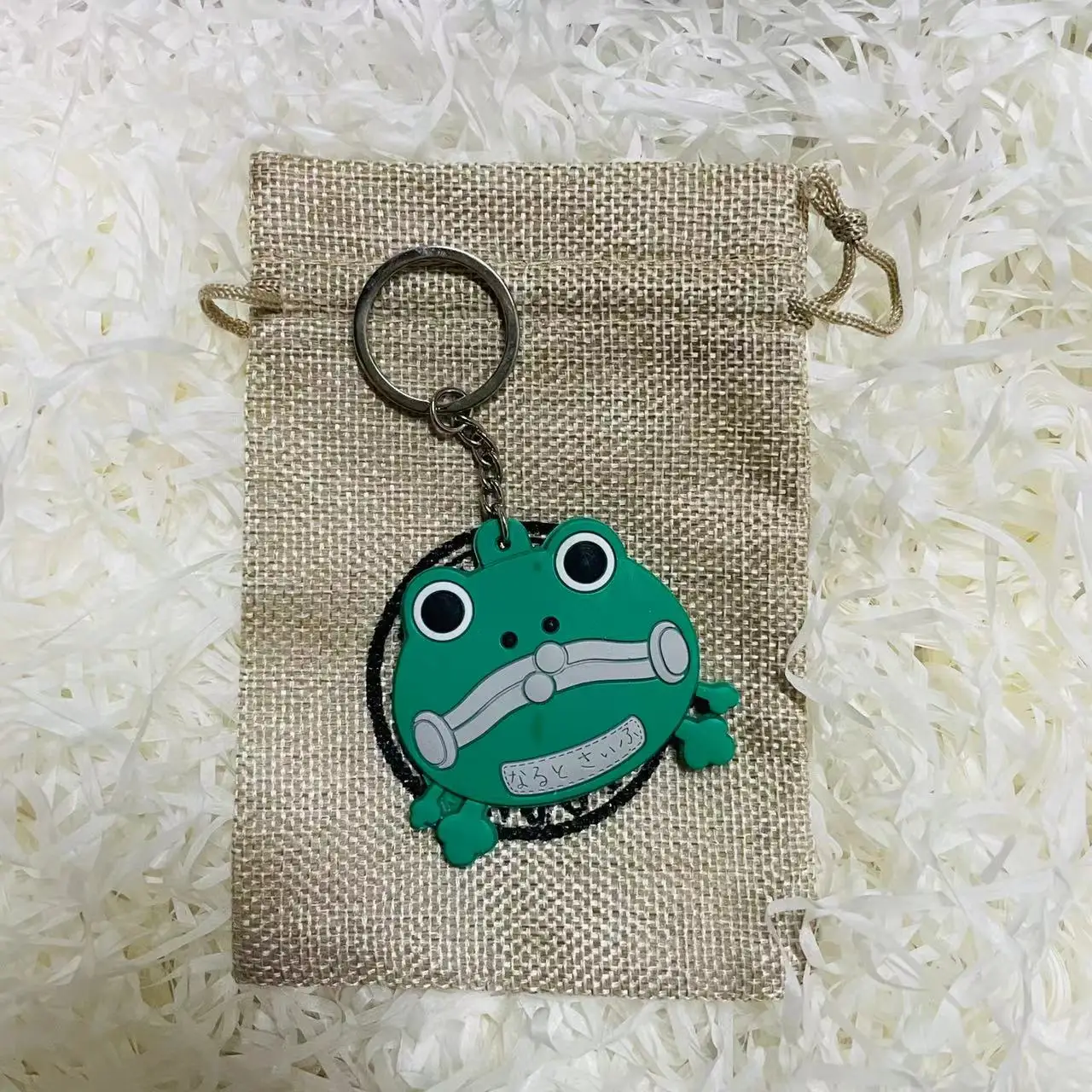 Cute Character Pendant Keychain Double-Side Soft Rubber Keychain In Gift Bag 1 Keyring 1 Sac 2Pcs Set Halloween Cosplay Props