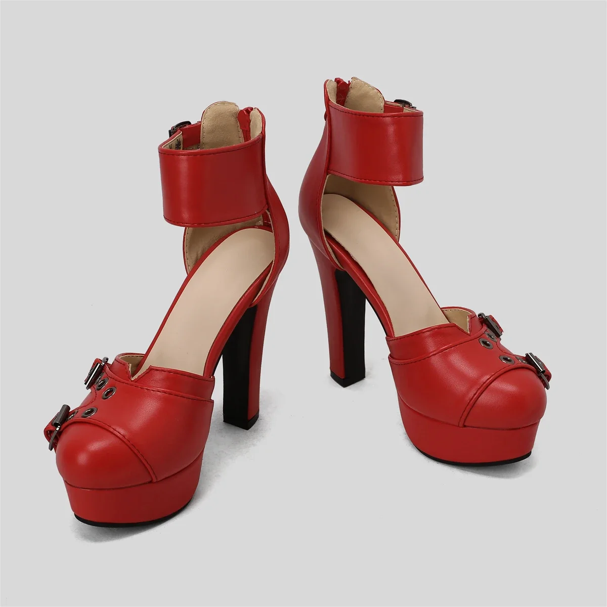 High Heels Women\'s Sandals Summer Shoes Platform 2024 Ankle Strap Black Red Pumps Wedding Dance Party Shoes Ladies Large Size