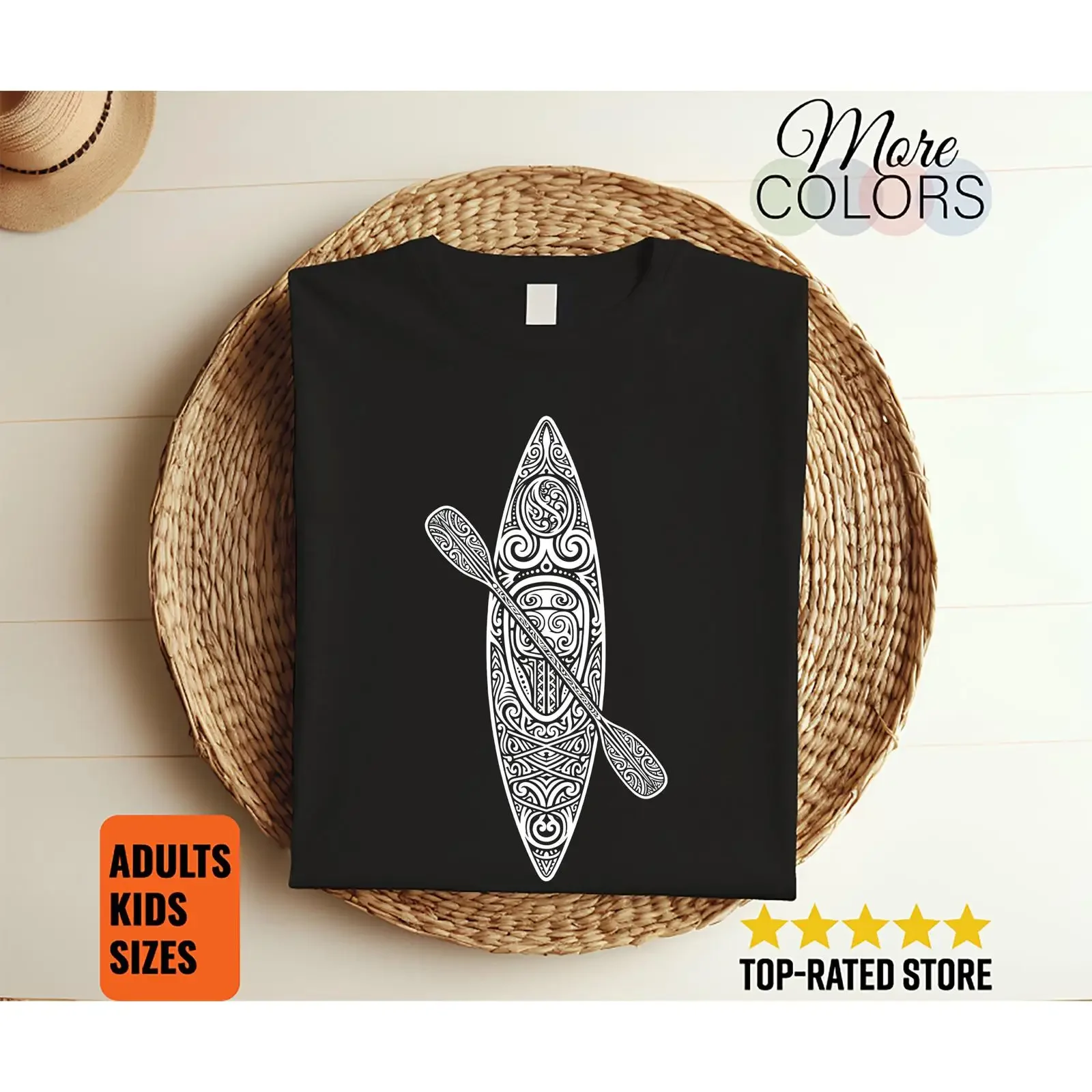 Tribal Kayak Canoe T Shirt Paddling Adventure River Lake Outdoor Boating Apparel Idea vintage Washed Soft designer clothes