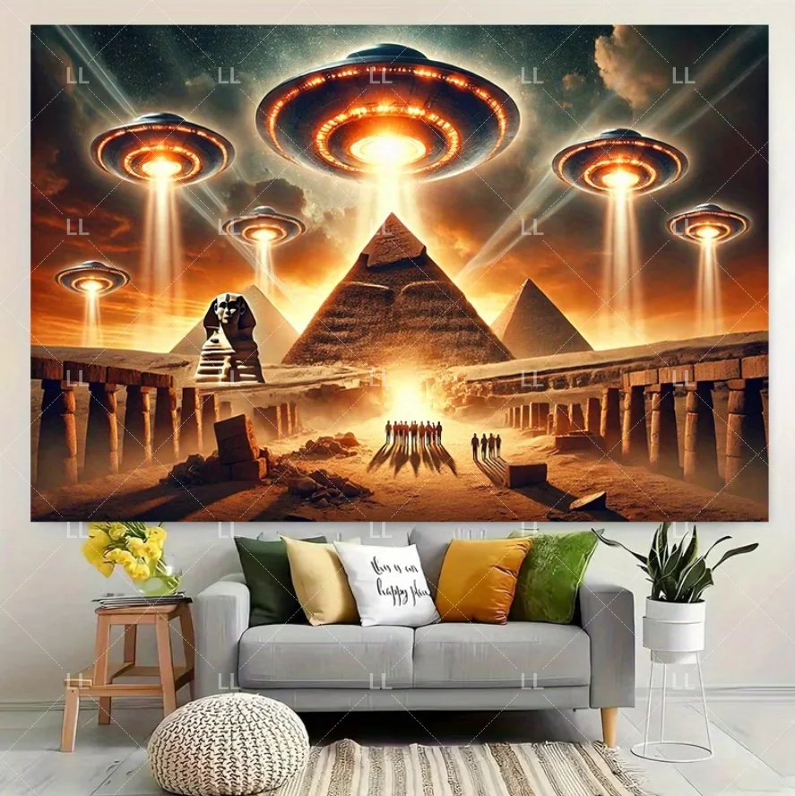 UFO Alien Abduction Area Backdrop Boy Birthday Party Decoration Milky Way Space Photography Background Sci-Fi Art Prop Kid Gifts