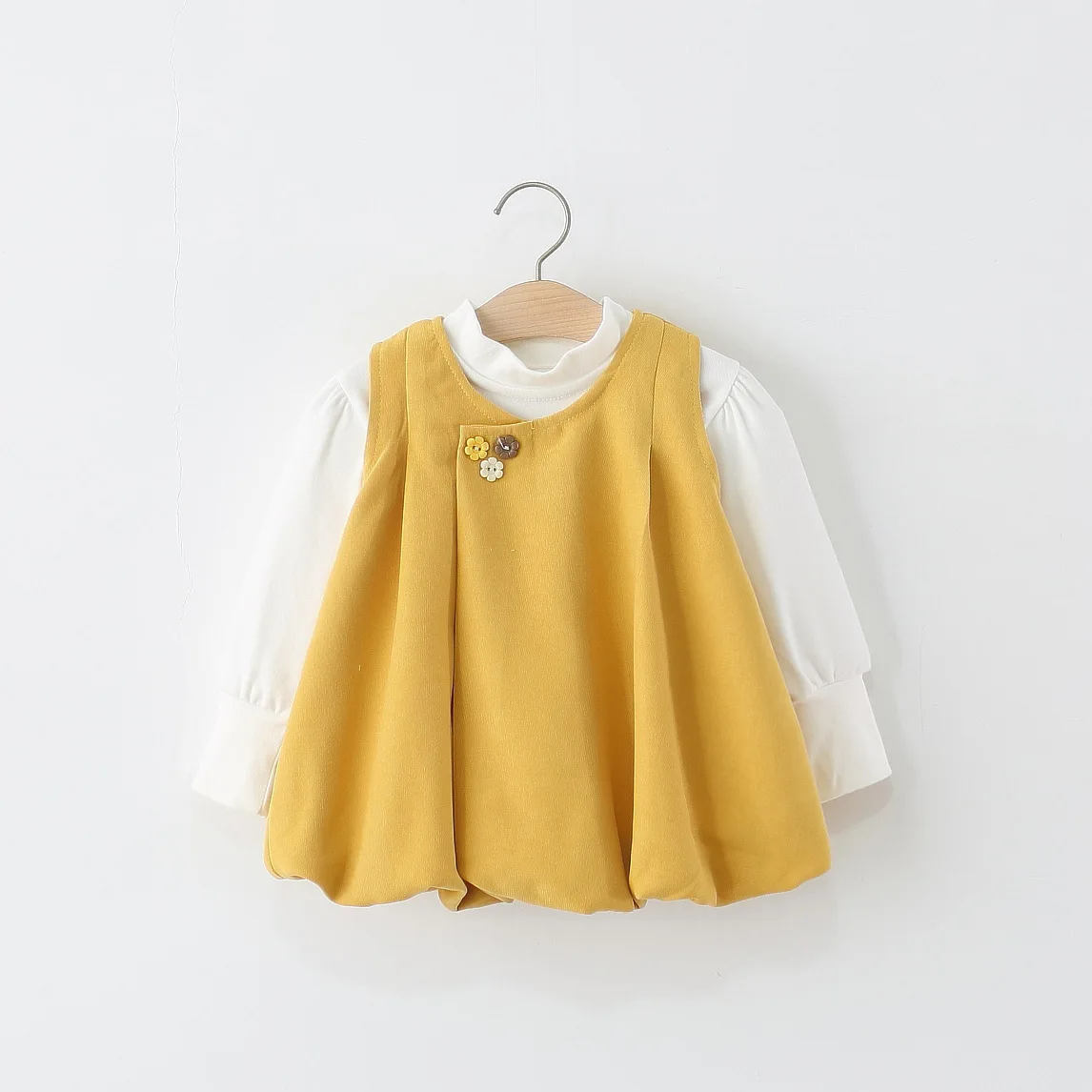 

Autumn New Korean Style Baby Girl Two-Piece Set, Simple Solid Color Children'S Clothing Suitable For Babies Aged 0-4 Years