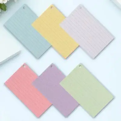 

1 Set Blank Flash Cards Pocket Index Notepad Pre Hole Lined Memo Pad For Office Study Notes Learning Portable Lightweight White