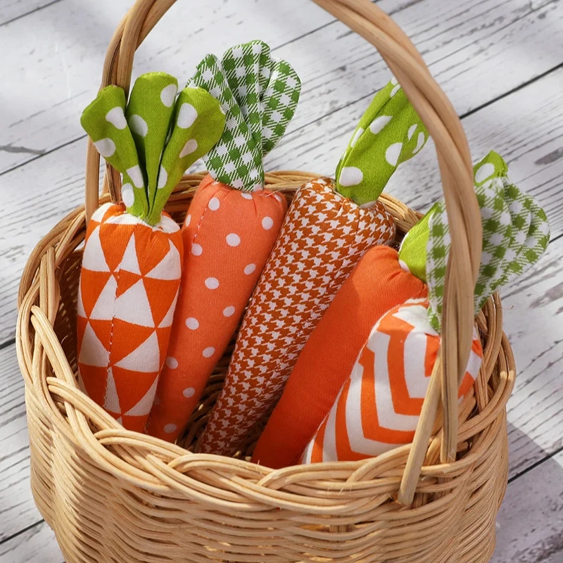 Simulated Fabric Easter Carrot Ornaments Artificial Vegetables Carrots Home Decors Easter Party Photo Props Kid Birthday Decors