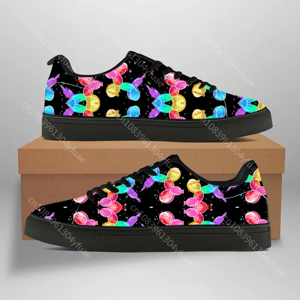 Nuove Sneakers Da Uomo Bianco Nero Stile Tennis Donna Casual Palloncino Cani Stampa Palestra Sport Caviglia Scarpe