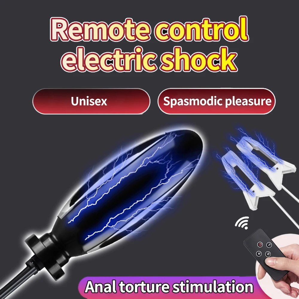 Bdsm Double Penetration Anal Vaginal Plug Electric Shock Sex Toys Masturbator Electro Massage Sex Toys for Couple Sex Products