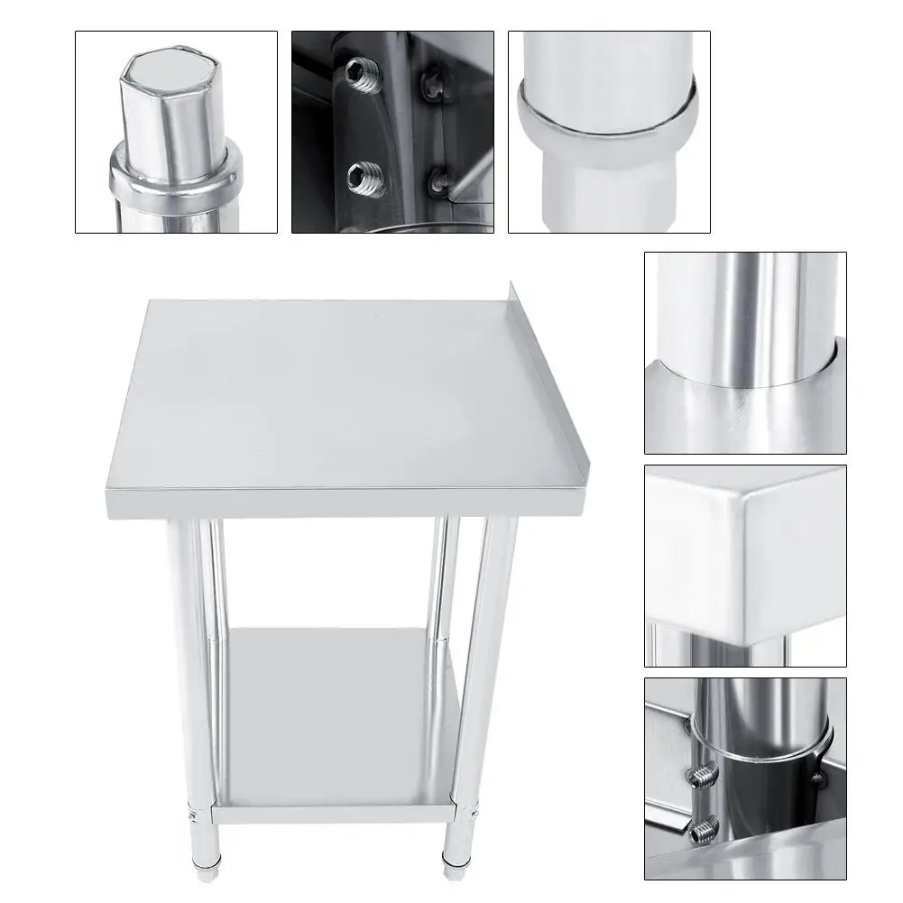 Operating Desk Double Layer Stainless Steel  Operating Table Work Station Kitchen Desk 0.6mm Stainless Steel Table