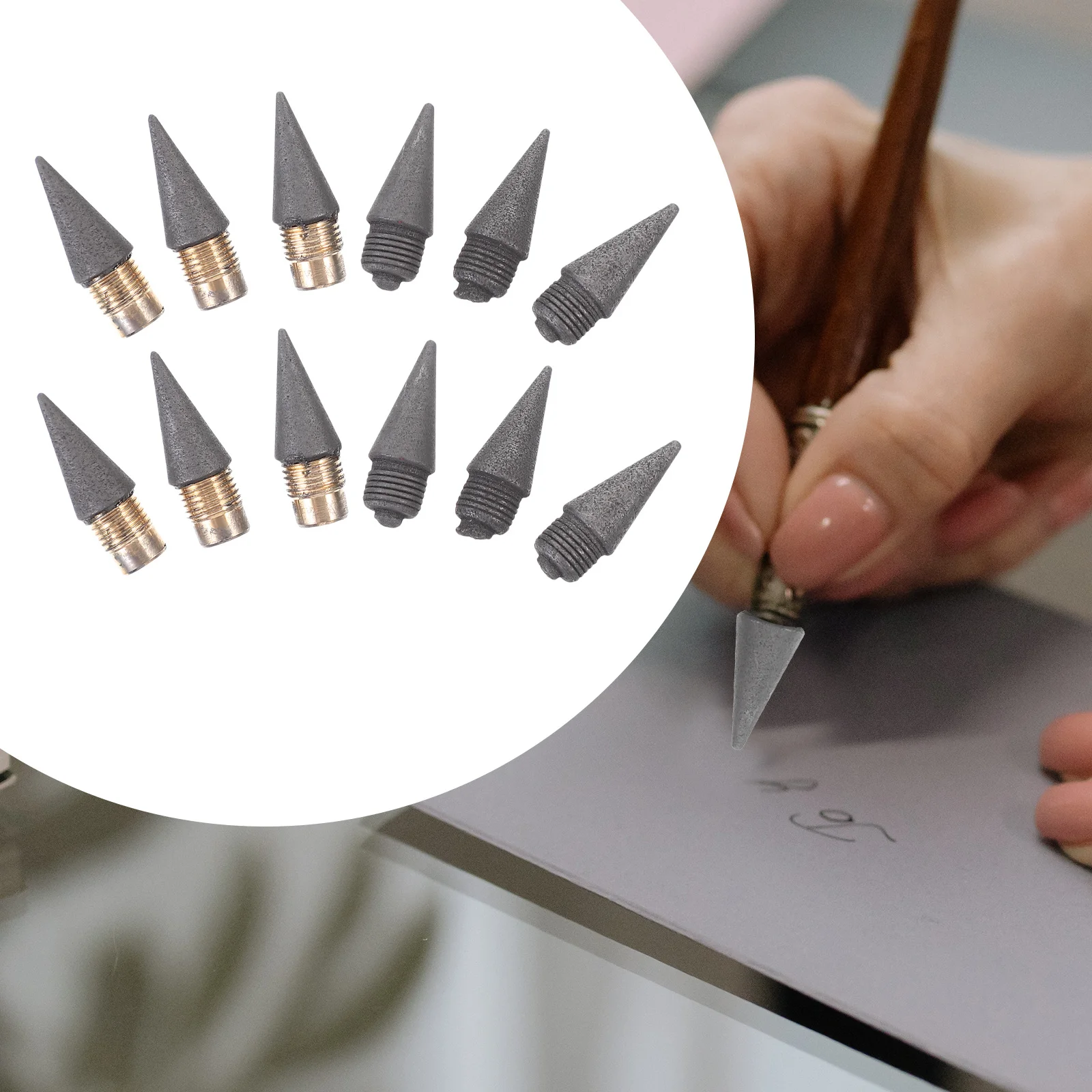 30pcs Replacement Heads Everlasting Refills Inkless Pencil Tips Infinite Replaceable Nibs Portable Writing Tool For Students