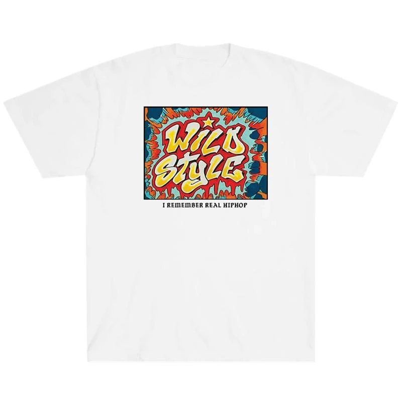 2024 Popular American Classic WILD STYLE Graffiti BBOY Hip-hop Rap Hip-hop Large-size Short-sleeved T-shirt Men and Women Alike