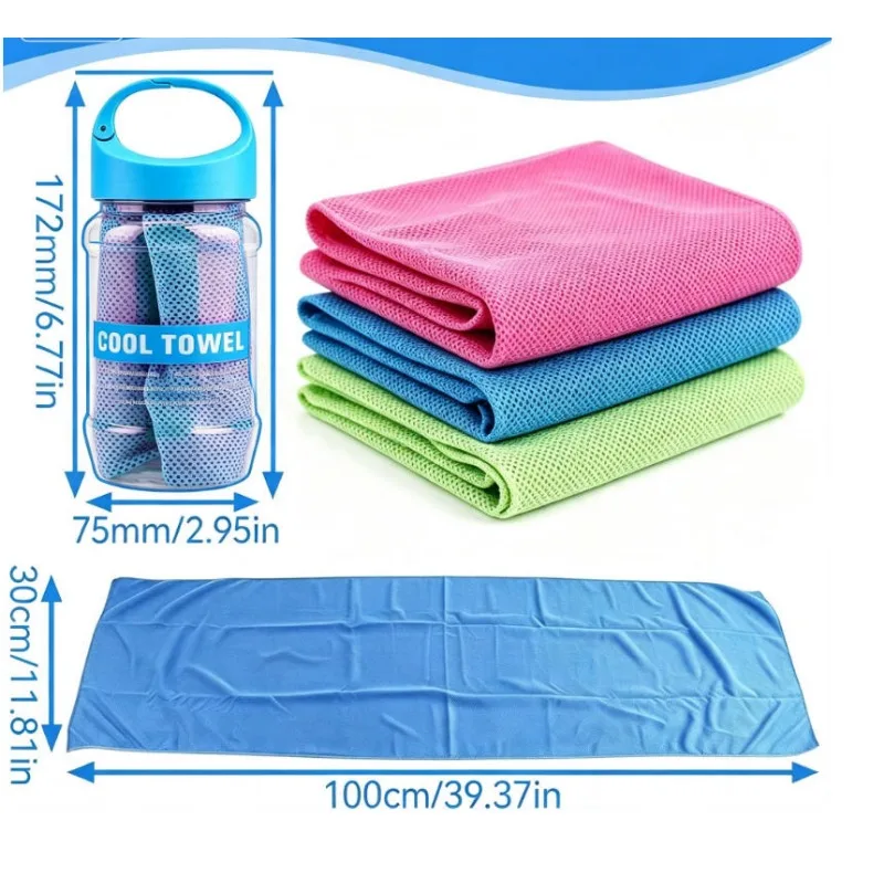New Breathable Cooling Towel Lightweight Ultra Soft Ice Wipes Quick Drying Sunstroke Prevention Microfiber Towels Outdoor Sports