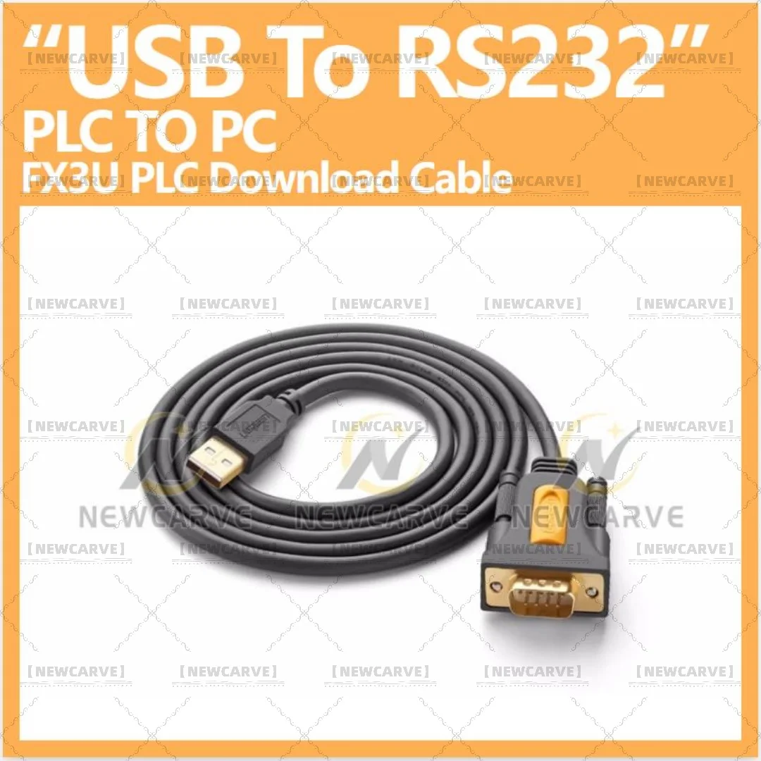 FX3U PLC To PC Cable USB To RS232 COM Port Serial PDA 9 DB9 Pin Cable For Windows 7 8.1 XP Vista Mac OS USB RS232 COM NEWCARVE