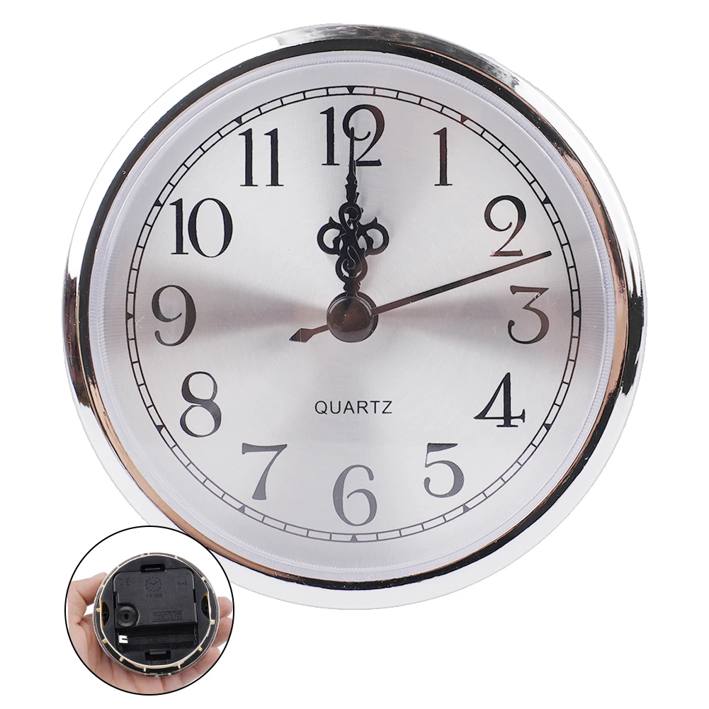 1pcs 90mm Movement Quartz Clock Insert Replacing Arabic Numbers Clear Lens Colored Trim Gold/silver Part Replacement