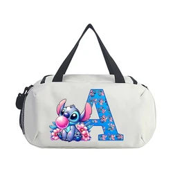 Stitch Disney Cartoon Letter Travel Bag Luggage Bags Anime Outdoor Camping High Capacity Backpack Oxford Cloth Gym Bag New Gifts