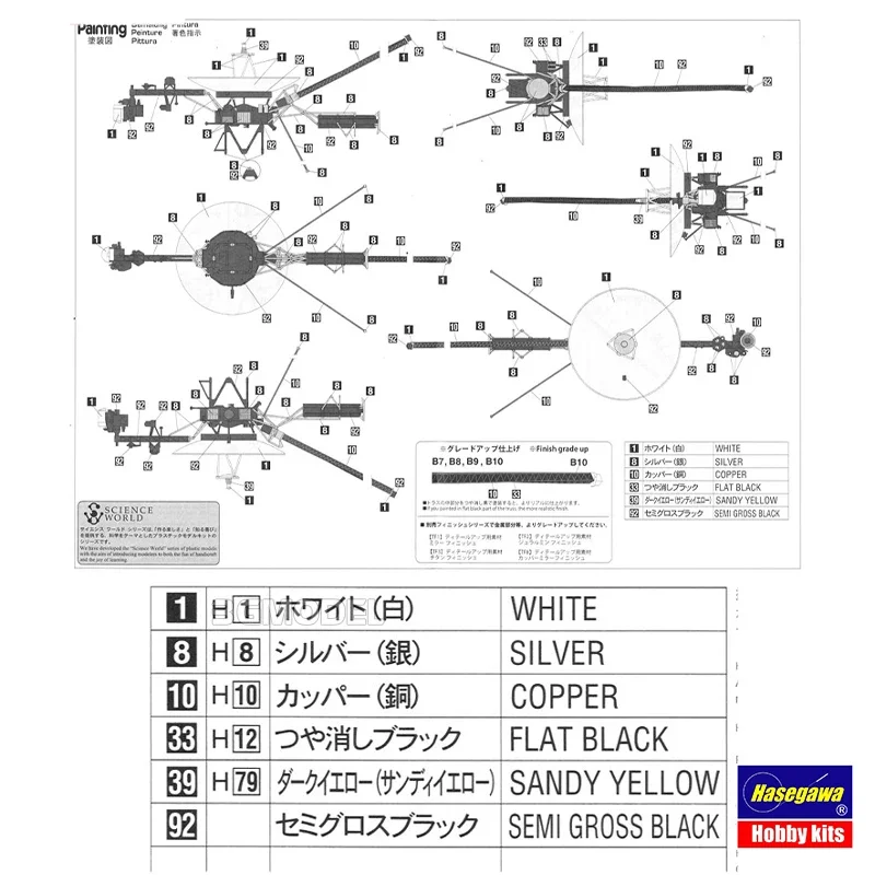 Zestaw modelarski Hasegawa 54002 Bezzałogowy czujnik kosmiczny Voyager 1/48 Model do montażu