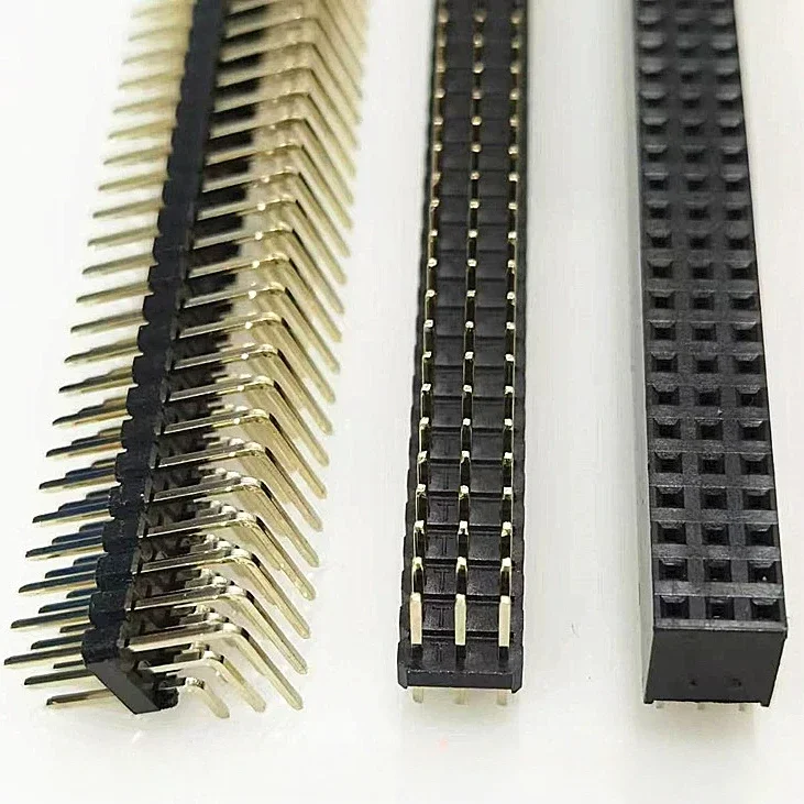 5 sztuk 2.54mm 3*40P potrójny rząd prosty 90D kąt prosty R/A Breakaway Rohs złoty PCB męski żeński złącze pinowe 3x40pin