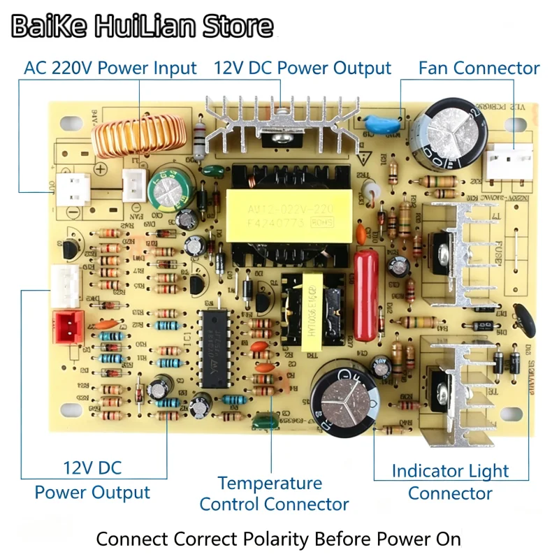 1pcs/lot 72W water dispenser switch circuit power module refrigeration board circuit board AC220V to DC12V6A universal type