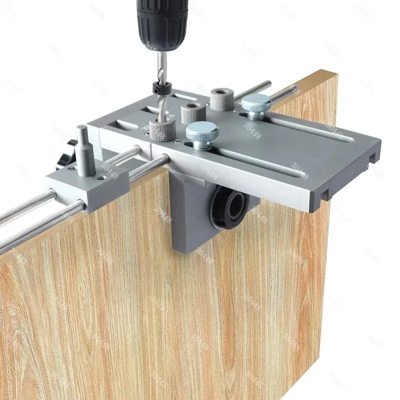 3-in-1 Wood Drill Hole Cutter Dowel Connector Jig Fast Positioning for Panel Furniture