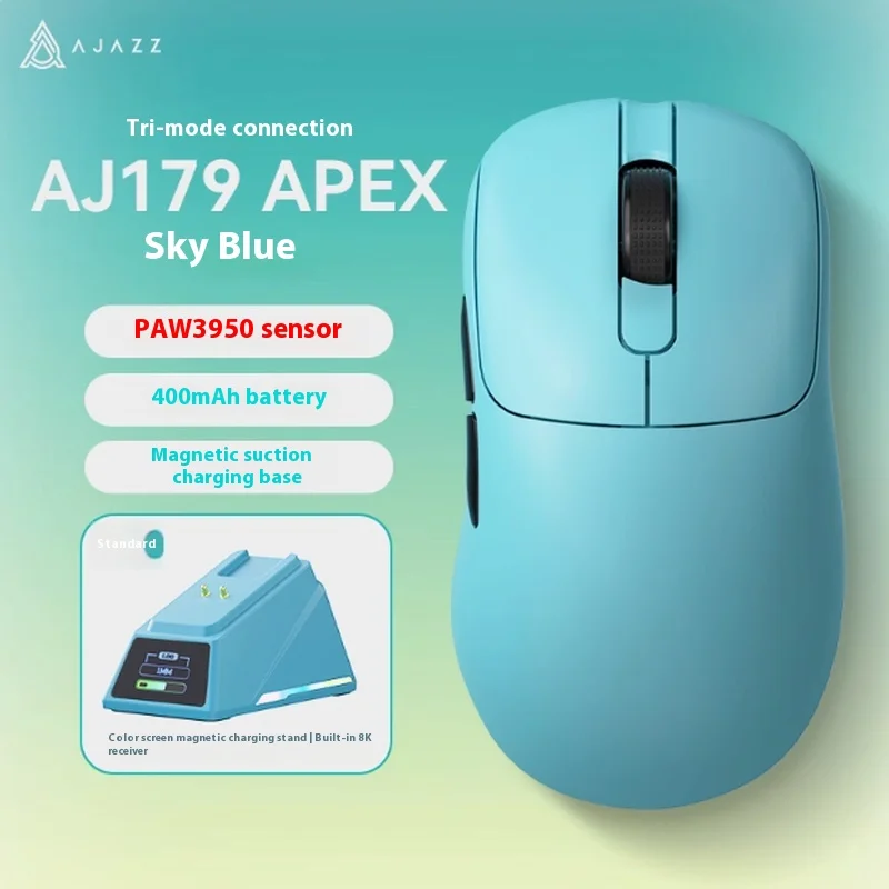 Ajazz Aj159 Aj179 Apexwireless E-Sports Mouse Bluetooth Paw3950 With Seat Charger Third Mock Exam Game Computer Peripheral