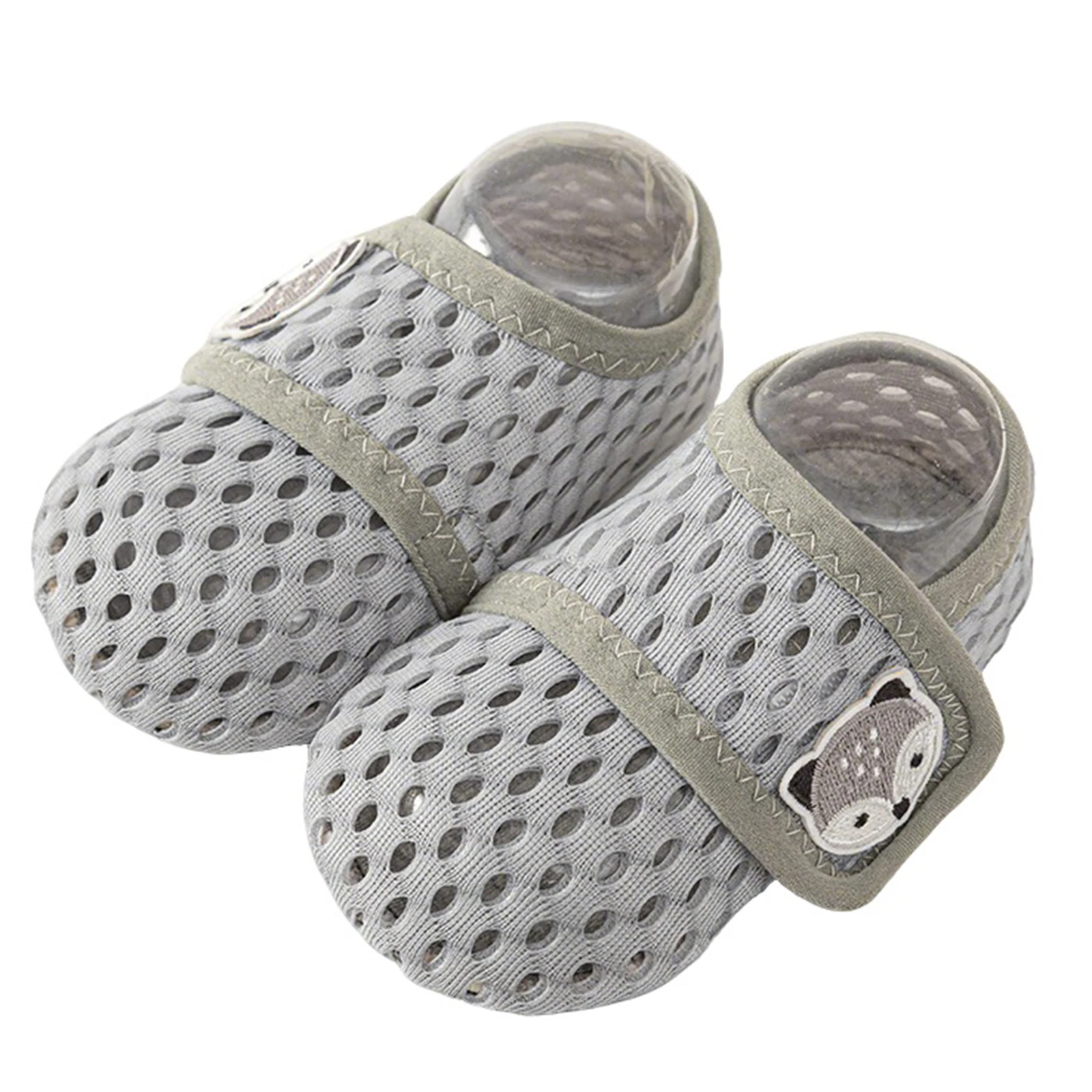 

Baby Boys Girls Crib Shoes Summer Mesh Holes Toddler First Walking Shoes Non-Skid Gripper Sole Infant Slippers